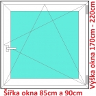 Plastová okna OS SOFT šířka 85 a 90cm x výška 170-220cm 